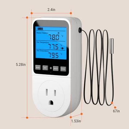 INKBIRDPLUS Plug in Thermostat Timer with Cycle Time Period Control, Heating/Cooling - style: Temp+Multi-Stage Program