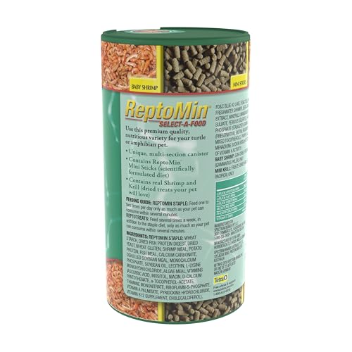 Tetra ReptoMin Select-A-Food for Aquatic Turtles & Amphibians | Includes Tetra ReptoMin Staple Diet, Tetra BabyShrimp Treats & Mini Krill Treats, Provides Variety To Support Overall Health - size: 1.55 Ounce (Pack of 1)