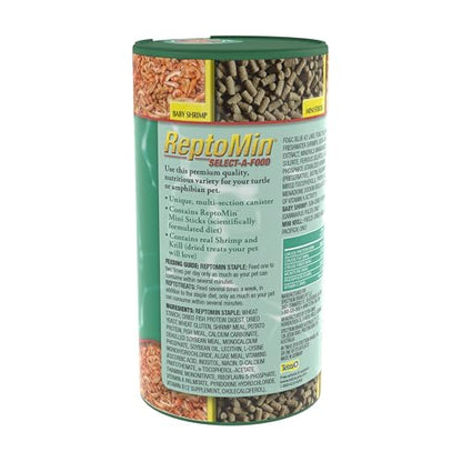Tetra ReptoMin Select-A-Food for Aquatic Turtles & Amphibians | Includes Tetra ReptoMin Staple Diet, Tetra BabyShrimp Treats & Mini Krill Treats, Provides Variety To Support Overall Health - size: 1.55 Ounce (Pack of 1)