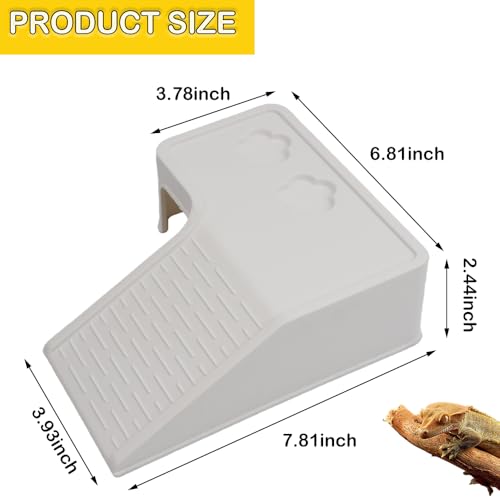 2 Pack Tortoise Climbing Terrace Turtle Resting Basking Platform Reptile Climbing Ramp Hiding Place Habitat Accessories with Feeding Trough