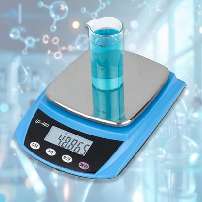 Digital Lab Scale 600g x 0.01g Accuracy Laboratory Balance (Blue) - color: Blue
