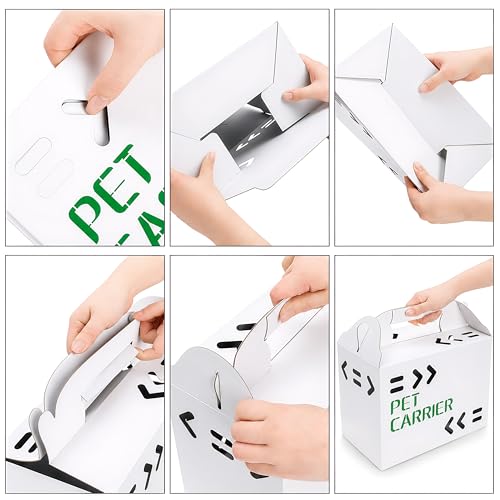Coloch 20 Pack Cardboard Pet Carrier for Small Pets, 11x8x6 Inches Disposable Pet Transport Box for Small Pets, Chicks, Pullets, Fowls, Hamsters, Gerbils, Not for Adult Cats or Dogs