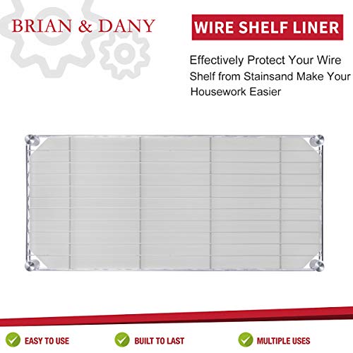 BRIAN & DANY Wire Shelf Liner, Heavy Duty Shelf Liners for Wire Shelving, Waterproof Shelf Mats, Set of 5 (14-Inch-by-36-Inch) - color: Transparent, size: 14"x 36"