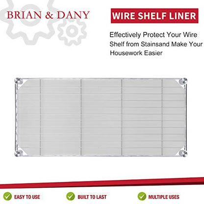 BRIAN & DANY Wire Shelf Liner, Heavy Duty Shelf Liners for Wire Shelving, Waterproof Shelf Mats, Set of 5 (14-Inch-by-36-Inch) - color: Transparent, size: 14"x 36"