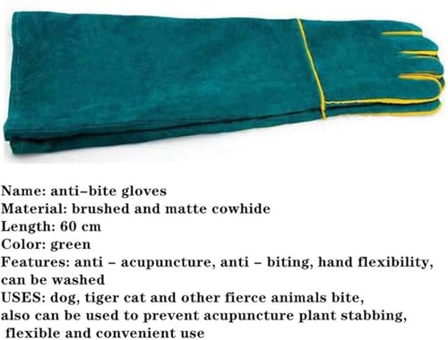 Animal Handling Anti-Bite Gauntlet, 60cm/23.6" Long Sleeve Protective Glove, Bite-Resistant for Cat, Dog, Snake, Falcon, Reptile Handling and