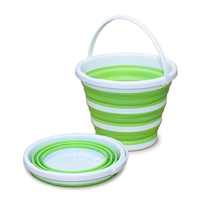 Pine-Sol Collapsible Bucket 2.6 Gallon - Multipurpose Foldable Pail for Cleaning, Car Wash, Outdoor, and Camping - Portable Round Plastic Tub with Handle - size: 2.6G