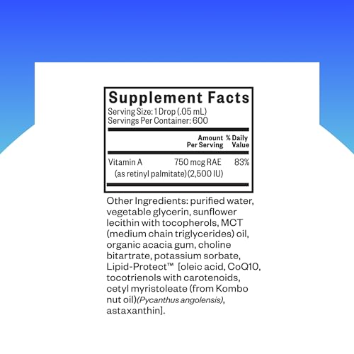 Seeking Health vitamin A Drops - Eye & Skin Health Supplement with Retinyl Palmitate - Liquid Vitamin Support with Antioxidant Support - Soy-Free & Gluten-Free - 1 fl oz, 1500mcg (600 Servings)