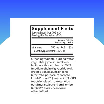 Seeking Health vitamin A Drops - Eye & Skin Health Supplement with Retinyl Palmitate - Liquid Vitamin Support with Antioxidant Support - Soy-Free & Gluten-Free - 1 fl oz, 1500mcg (600 Servings)
