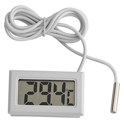 Digital Thermometer, Mini LED Display, High Accuracy Probe for Aquarium, Reptile Incubator, Greenhouse, Long Sensor Remote Monitoring, Battery Operated