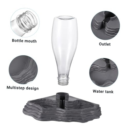 Balacoo Reptile Water Feeder - Automatic Reptile Water Dispenser, Reptile Food Dish Bowl for Turtle Bearded Dragons Lizards Accessories, Size 1, Grey