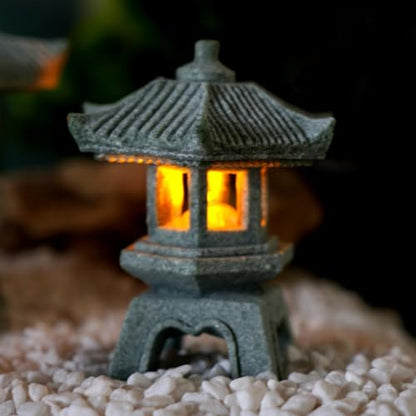 Japanese Pagoda LED Lamp Statue Figurine, LED Lantern Pagoda Statue Figurines for Home Table Decor - Style C - style: Style C
