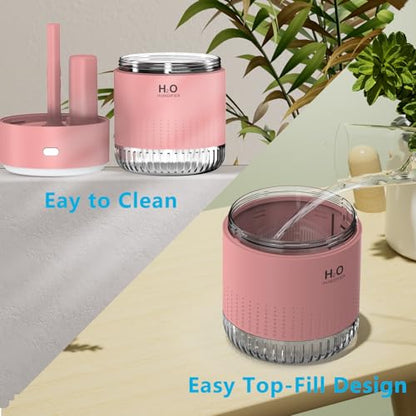 SZO Plant Humidifier Indoor, 500ml Pink with Colorful Lights | Small Humidifiers for Plants, Travel, Bedroom, Office Desktop, Baby Room - color: Pink1.0