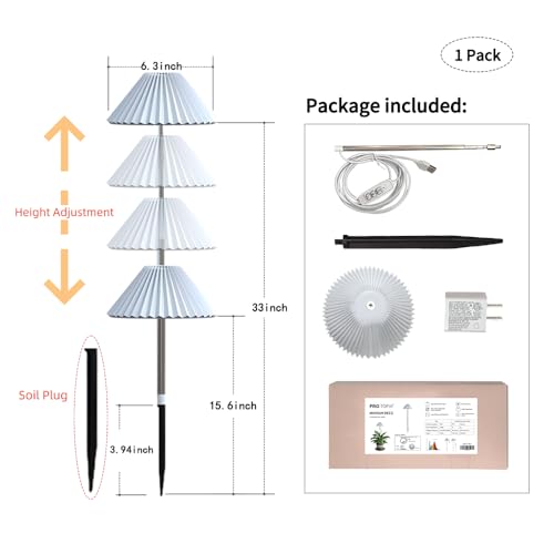 MiniSun Deco Origami Style Ground Stake LED Plant Grow Light, Full Spectrum with Adjustable Brightness, Space-Saving Design for Indoor Plants, 1 Pack (Light for Plant Growth) - style: Soil plug 1pack