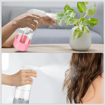 Worldgsb 2 Pack Glass Spray Bottles with Silicone Sleeve, 16 oz Empty Refillable Containers with Adjustable Spray Nozzles, Spray Bottles for Hair, Cleaning Solutions and Plants Pink&Grey - color: Pink&Grey