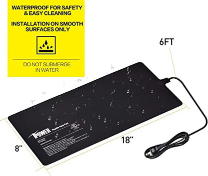 iPower Reptile Heat Pad Under Tank Terrarium Warmer Heating Mat for Turtle, Lizard, Frog, Snake, Reptile, and Other Small Animals, 8X18 Inch, 24W, 2 Pack - size: 8 X 18 Inch, style: 2 Pack