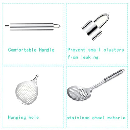 Cat Litter Scooper Accessories, Cat Litter Scoop Metal Cat Poop Sifter Pet Supplies with Non-Slip Long Handle Home Cat Scooper Stainless Steel Poop Sifting Cleaning for Litter Box
