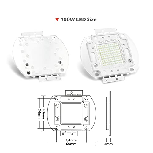 CHANZON High Power Led Chip 100W Cyan 490nm | (3000mA / DC 30V - 34V / 100 Watt) Super Bright Intensity SMD COB Light Emitter Components Diode Bulb Lamp Beads DIY Lighting - color: G) Cyan (490nm)