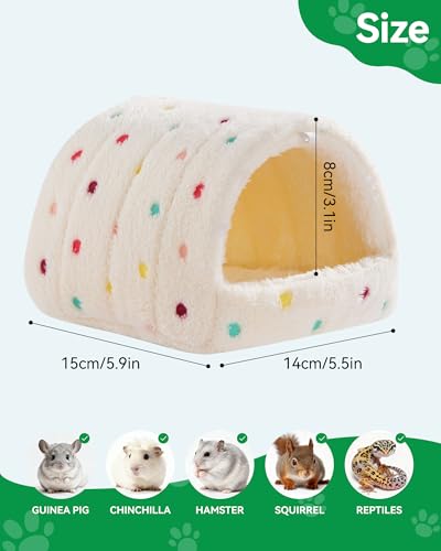 Hamster Hideout Hamster House,Washable Guinea Pig Cage Small Animal Cage Accessories for Mouse Chinchillas Hamsters Hedgehogs Ferrets Bearded Dragons and Rats - color: Beige, size: 6*6in