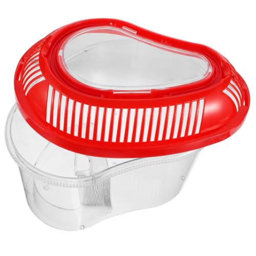 minkissy Portable Plastic Reptile Transport Container Featuring a Lockable Lid and Built-in Sunbathing Platform for Turtle and Reptile Travel and Transportation