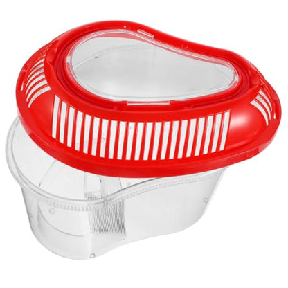 minkissy Portable Plastic Reptile Transport Container Featuring a Lockable Lid and Built-in Sunbathing Platform for Turtle and Reptile Travel and Transportation