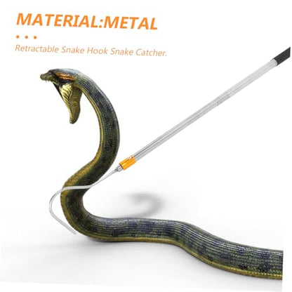 Totority Stainless Steel Snake Catcher Adjustable Hook Professional Snake Trap for Easy Catching Reptile Accessories