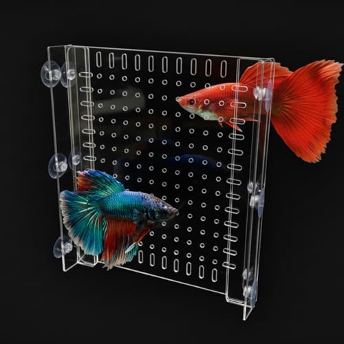 Aquarium Divider 75/125 G, Acrylic Fish Tank Separator with Suction Cups | Clear acrylic tank divider, strong suction cups hold securely, cut-to-fit design, non-toxic, for betta & cichlid tanks - size: 18''x20''(75/125gal)