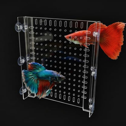 Aquarium Divider 75/125 G, Acrylic Fish Tank Separator with Suction Cups | Clear acrylic tank divider, strong suction cups hold securely, cut-to-fit design, non-toxic, for betta & cichlid tanks - size: 18''x20''(75/125gal)
