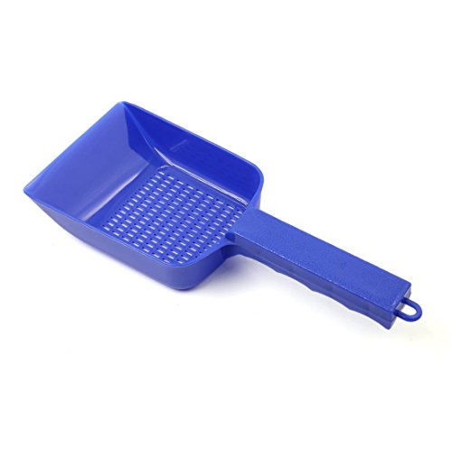 XMHF Aquarium Fish Tank Garden Sand Soil Scraper Cleaning Pan Scoop Shovel Blue