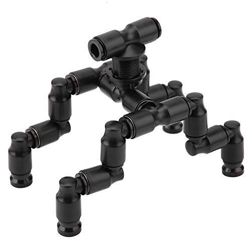 Reptiles Terrarium Nozzle, Plastic Reptiles Fogger Mist Sprinkler Rainforest 360 Degree Adjustable Pet Cooling Nozzle Pet Cooling System for Rainforest, Black