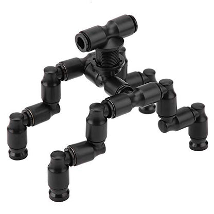 Reptiles Terrarium Nozzle, Plastic Reptiles Fogger Mist Sprinkler Rainforest 360 Degree Adjustable Pet Cooling Nozzle Pet Cooling System for Rainforest, Black
