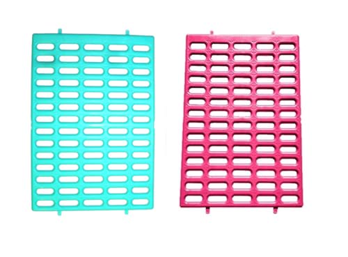 Saguaro Acres Rabbit and Small Animal Cage Resting Mat for Wire Floored Cages 2 Pack (Pink & Teal) - color: Pink & Teal