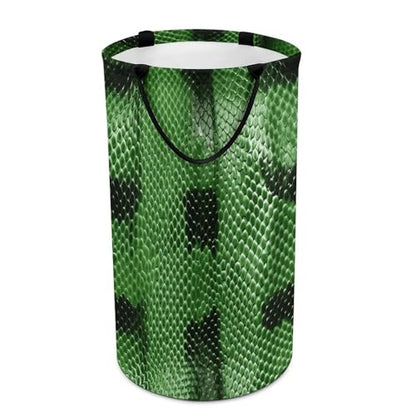 Green Snakeskin Laundry Hamper Tall Laundry Basket Collapsible Dirty Clothes Hamper Large Laundry Bin Freestanding Laundry Bag for Laundry Room Bedroom Bathroom Dorm