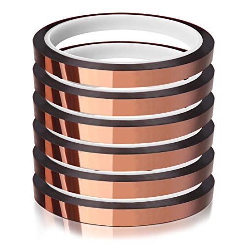 MEBMIK Heat Tape for Sublimation Transfer, Heat Resistant/Press, Adhesive Transfer Tape, Thermal, No Residue, 6 Rolls 10mm x33m(108ft)
