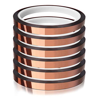 MEBMIK Heat Tape for Sublimation Transfer, Heat Resistant/Press, Adhesive Transfer Tape, Thermal, No Residue, 6 Rolls 10mm x33m(108ft)
