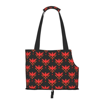 Small Pet Carrier Purse Bag, Phoenix Birds Tiled Print Shoulder Bag for Dogs Cats, Puppy Tote Travel Handbag - color: Phoenix Birds Tiled
