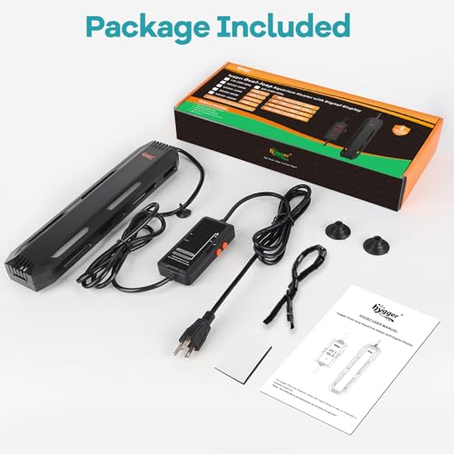 hygger Aquarium Heater, 300W/500W/800W/1000W Submersible Fish Tank Heater with Temperature Controller, Over-Temperature Off-Water Protection Alarm for Saltwater Freshwater (1000W, 100-240 Gallon) - size: 1000W