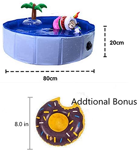 Foldable Collapsible Ferret Bathing & Cooling Swimming Pool, Durable Bath Tub, Swimming Bath Water Washer for Ferrets & Small Animals, Bonus-Ferret Swim Ring (80x20cm(31.5''x7.9'')) - size: 80x20cm(31.5''x7.9'')
