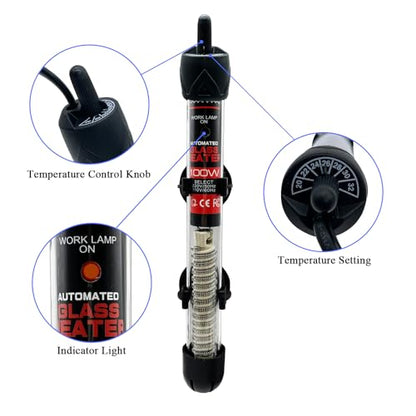 Fish Tank Aquarium Heater - Adjustable Temperature Submersible Thermostat Heater,25W/50W/100W/150W/200W/300W - size: 50W