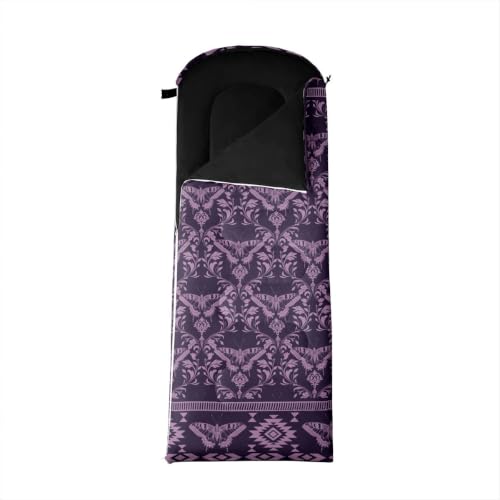 Erosebridal Death Head Moth Sleeping Bags Adults Cold Weather Bohemian Aztec Camping Blanket Hiking Sleeping Wrap Sleep Bag - color: Purple Rustic Butterfly