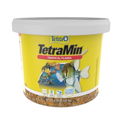 TetraMin Tropical Flakes Fish Food, 4.52 lbs | Complete Daily Diet For Top-And-Mid Feeding Tropical Fish, Protein For Growth & Prebiotics for Digestion, Clear Water Formula - size: 4.52 Pound (Pack of 1)