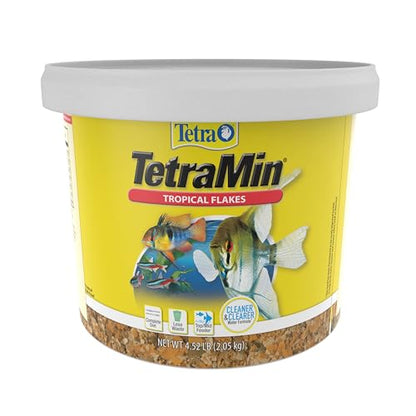 TetraMin Tropical Flakes Fish Food, 4.52 lbs | Complete Daily Diet For Top-And-Mid Feeding Tropical Fish, Protein For Growth & Prebiotics for Digestion, Clear Water Formula - size: 4.52 Pound (Pack of 1)