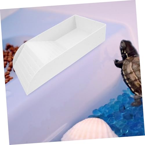 TOYANDONA Turtle Feeding Dish with Ramp Multi-Functional Basking Platform for Reptiles Water Dish for Turtles Frogs and Lizards for Tank Setup