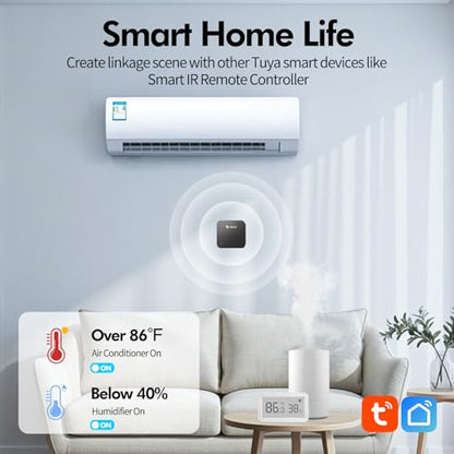 eMylo WiFi Thermometer Hygrometer,Smart Indoor Temperature Humidity Sensor | Remote Monitor Temp/Humidity with Digital Electronic Display, App Notification Alert, Free Data Storage Export, for Home Room