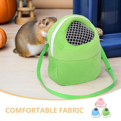 ULTECHNOVO 3pcs Hamster Carrier Travel Bags Lightweight Woolen Small Animal Carrying Case for Rabbits and Hamsters, Easy to Carry Shoulder Bags for Outdoor and Casual Outings