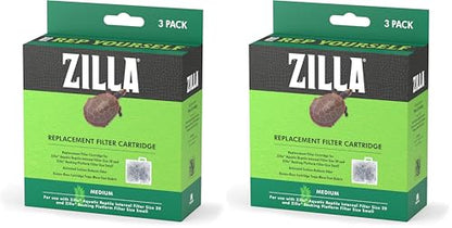 Zilla Replacement Filter Cartridges Medium, 3 Count (Pack of 2) - size: Medium (Pack of 2)