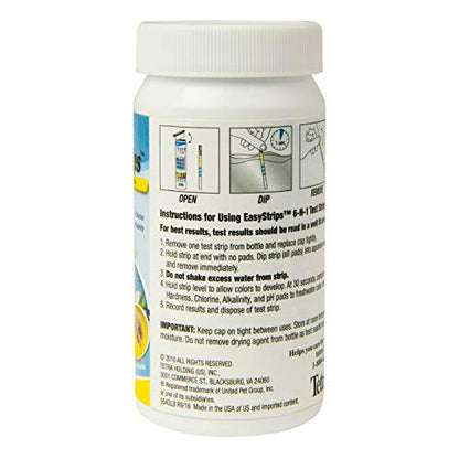 Tetra EasyStrips 6-in-1 Aquarium Water Test Strips, 100 Count | 1 Strip Tests 6 Water Quality Issues, Results In 60 Seconds, For Freshwater Or Saltwater Fish Tanks, Test Weekly - size: 100-Strip