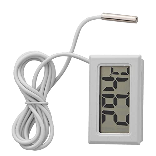 LICAEVEY Digital Thermometer, Mini LCD Temperature Meter with Probe Sensor, Precise Indoor Thermometer for Aquarium, Poultry Reptile Incubator, Switchable Celsius Fahrenheit, Long Wire