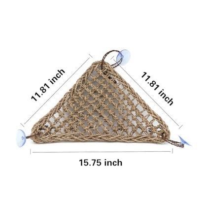 AQUA KT Reptile Lounger Lizard Bearded Dragon Snake Climbing Hammock for Reptile Bedding Amphibian Habitat Decoration, Made of Seagrass