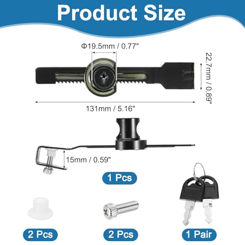 0.6" Sliding Glass Door Ratchet Lock, Keyed Alike Luminous Secure Showcase Display Case Lock - No Drill, for 5-10mm/ 0.2-0.39 inch Cabinet Stores Glass Door, Black - color: Black, size: 0.6"