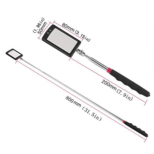 Inspection Mirror telescoping Flexible 360 with Light Swivel for Extra Viewing，Round Mechanic Mirror on a Stick，Magnetic Picker with LED Light Tool Set